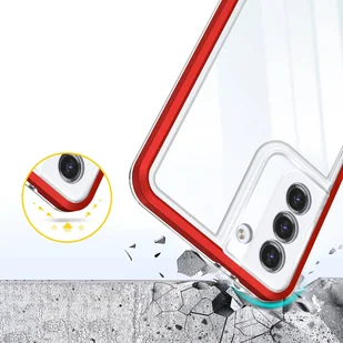Clear 3in1 etui do Samsung Galaxy S23 silikonowy pokrowiec z ramką czerwone - Etui i futerały do telefonów - miniaturka - grafika 5