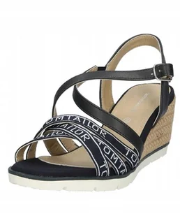 TOM TAILOR GRANATOWE SANDAŁY ESPADRYLE Z KOKARDKĄ NA KOTURNIE 37 J_A - Espadryle damskie - miniaturka - grafika 1