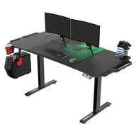Biurka gamingowe - Biurko gamingowe LEVEL V2 LED zielone - miniaturka - grafika 1