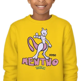 Bluza Dziecięca Żółta Bez Kaptura Super Prezent Dla Dziecka Mewtwo 152 Wz - Bluzy dla dziewczynek - miniaturka - grafika 1
