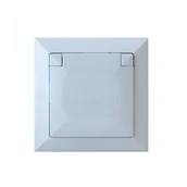 Gniazdka elektryczne - Gniazdo pojedyncze Perła białe IP44 2P+Z - miniaturka - grafika 1