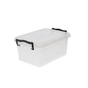 Pojemnik z pokrywką Dakar 3,5 l czarne uchwyty transparentny - Pudła i pojemniki do przechowywania - miniaturka - grafika 1