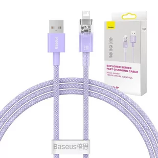 Kabel szybko ładujący Baseus USB-A do Lightning  Explorer Series 1m, 2.4A (fioletowy) - Kable - miniaturka - grafika 1