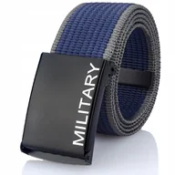 Paski - Pasek WOJSKOWY Męski MILATRY Granat- Szary Klamra - miniaturka - grafika 1