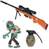 Zabawki militarne - SNAJPER NA KULKI Pistolet SNAJPERKA + KULKI I TARCZA - miniaturka - grafika 1