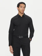 Koszule męskie - Calvin Klein Koszula LV04LB145G Czarny Slim Fit - miniaturka - grafika 1