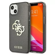 Etui i futerały do telefonów - Guess Glitter 4G Big Logo - Etui iPhone 13 mini czarny GUHCP13SPCUGL4GBK - miniaturka - grafika 1