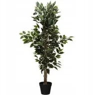 Sztuczne kwiaty - Home Styling Collection Sztuczne drzewko Fikus w czarnej doniczce, 115 cm - miniaturka - grafika 1