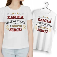 Koszulki i topy damskie - Dla Kamili T-Shirt Koszulka biała Na Prezent z Dowolnym Nadrukiem Zdjęciem - miniaturka - grafika 1