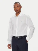 Koszule męskie - camicie uomo tommy hilfiger mw0mw38347 - flex ppln ycf optic white - miniaturka - grafika 1