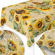 Obrusy i serwetki - OBRUS PLAMOODPORNY 140x240 CM NA STÓŁ GŁADKI WIOSENNY WZÓR SŁONECZNIKI 386 - miniaturka - grafika 1