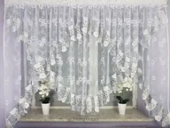 Firany - Firanka z markizety zdobiona gipiurą, gotowa firana do salonu - miniaturka - grafika 1