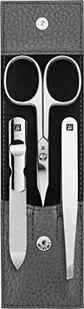 Akcesoria do manicure Classic Inox antracytowe z nożyczkami w skórzanym etui 3 el. - Akcesoria do paznokci - miniaturka - grafika 1