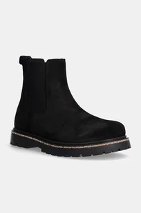 Birkenstock sztyblety zamszowe Highwood Slip On Mid damskie kolor czarny na płaskim obcasie 1028187 - Botki damskie - miniaturka - grafika 1