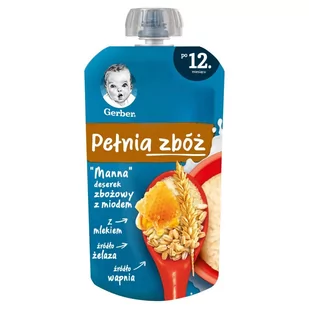 Gerber Pełnia zbóż "Manna" deserek zbożowy z miodem dla dzieci po 12. miesiącu 110 g - Kaszki dla dzieci - miniaturka - grafika 1