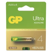 Akcesoria do alarmów - GP bateria alkaliczna ULTRA AAA (LR03) 4PP - miniaturka - grafika 1