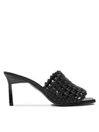 Klapki i japonki damskie - Calvin Klein Klapki Heel Mule Sandal 70 Latt HW0HW02144 Czarny - miniaturka - grafika 1