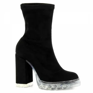 Czarne botki na słupku CARINII - Carinii - Botki damskie - miniaturka - grafika 1