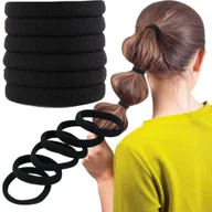 Ozdoby do włosów - Gumki Do Włosów Frotki Mocne Grube Duże Prążek Czarne 6 Szt - miniaturka - grafika 1