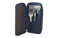 Etui na klucze - Skórzane etui na klucze - Granatowe - miniaturka - grafika 1