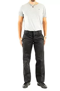 Spodnie męskie - Dickies Spodnie męskie Straight Work Slim, Czarny, 40W / 30L - grafika 1