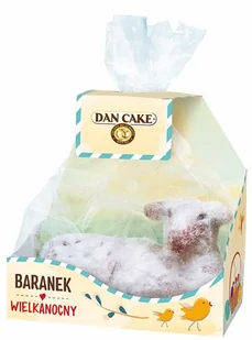 Dan Cake Baranek Wielkanocny na bazie ciasta biszkoptowo-tłuszczowego posypany cukrem pudrem 400g - Szybkie dania obiadowe - miniaturka - grafika 1