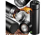 Kubki termiczne - KUBEK TERMICZNY z wyświetlaczem LED TERMOS NA KAWE HERBATE smart 500ml 0,5L - miniaturka - grafika 1