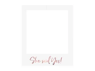 Partydeco Ramka selfie "She said Yes" 59x50 cm PBF3-019R - Wesele i ślub - miniaturka - grafika 1