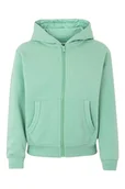 Bluzy dla dziewczynek - Mukua Byron Kids Bluza dziecięca z zamkiem błyskawicznym i kapturem, kolor szałwia, rozmiar 1/2 - miniaturka - grafika 1