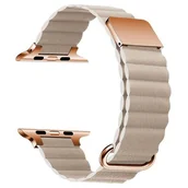 Akcesoria do smartwatchy - Pasek LUNA A00294 do Apple Watch 3/4/5/6/7/8/9/SE (38/40/41mm) Khaki/Złoty - miniaturka - grafika 1