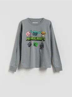 Reserved - Longsleeve Minecraft - ciemnoszary - Bluzki dla chłopców - miniaturka - grafika 1