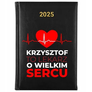 KALENDARZ TERMINARZ CZARNY NOTES Dzienny A5 2025 Prezent dla LEKARZA WZÓR - Notesy i bloczki - miniaturka - grafika 1