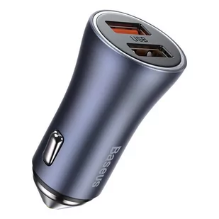 Baseus Golden Contactor Pro szybka ładowarka samochodowa 2x USB 40 W Quick Charge SCP FCP AFC + kabel USB - USB Typ C szary (TZCCJD-A0G) - Kable USB - miniaturka - grafika 3
