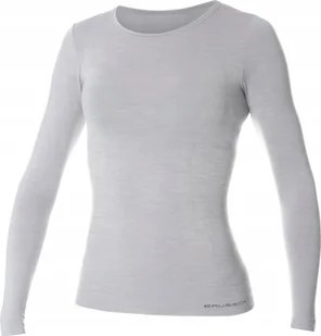 Brubeck LS11610 Koszulka damska z długim rękawem COMFORT WOOL popielaty XL - Koszulki i topy damskie - miniaturka - grafika 1