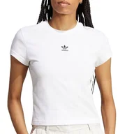 Koszulki sportowe damskie - Koszulka adidas Essentials Slim JC8973 - biała - miniaturka - grafika 1