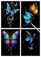 Zabawki kreatywne - Świecąca w Ciemności Zdrapka Motyle (4szt.) 30x21 cm - miniaturka - grafika 1