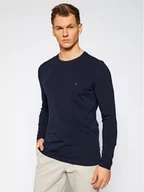 Bluzy męskie - Tommy Hilfiger Longsleeve Stretch Tee MW0MW10804 Granatowy Slim Fit - miniaturka - grafika 1