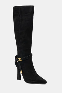 Steve Madden kozaki zamszowe Sirrens damskie kolor czarny na słupku 11004776 - Kozaki damskie - miniaturka - grafika 1
