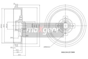 MAXGEAR Bęben hamulcowy 19-0835 - Bębny hamulcowe - miniaturka - grafika 1