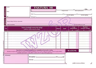 format Panta-plast, faktura dla zwolnionych z podatku, A5 - Druki akcydensowe - miniaturka - grafika 1