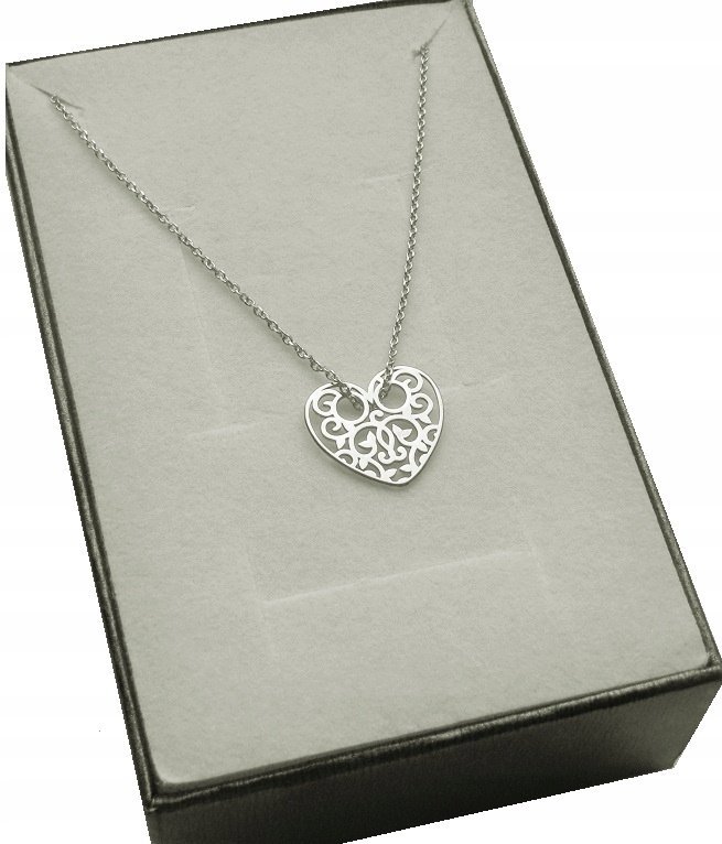 Naszyjnik SERCE AŻUR CELEBRYTKA srebro 925