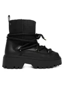 Śniegowce damskie - Tommy Hilfiger Śniegowce Real Shearling Laceup Snowboot FW0FW08996 Czarny - miniaturka - grafika 1