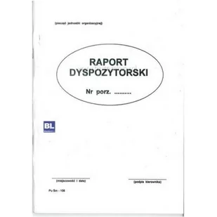 Raport dyspozytorski A4 sm106 02127 - Zeszyty szkolne - miniaturka - grafika 1