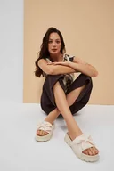 Espadryle damskie - Klapki na grubej podeszwie z kokardą-36 - miniaturka - grafika 1