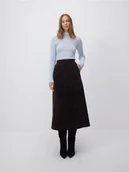 Spódnice - Reserved - Spódnica midi z wiskozy - ciemnobrązowy - miniaturka - grafika 1