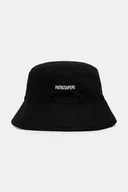 Czapki damskie - Patrizia Pepe kapelusz bawełniany kolor czarny 8F0106 AB01 - miniaturka - grafika 1