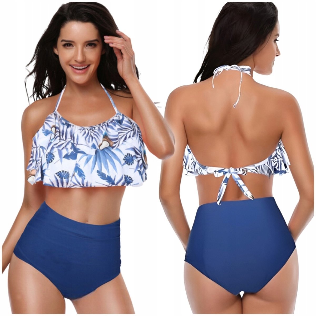 Strój Kąpielowy Dwuczęściowy Bikini, Modelujący Z Wysokim Stanem, Rozmiar M