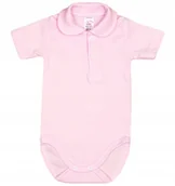 Body dla niemowląt - Body KR KOŁNIERZYK ZAOKRĄGLONY Eleganckie DLA DZIEWCZYNKI RÓŻ r 104 KLEKLE - miniaturka - grafika 1
