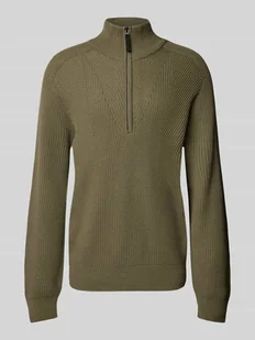 Sweter z dzianiny ze stójką model ‘FINTO’ - Swetry męskie - miniaturka - grafika 1