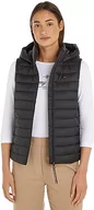 Kamizelki damskie - Tommy Hilfiger Damska kamizelka z wyściełanym logo CL LW, czarna, XXL, Czarny, XXL - miniaturka - grafika 1